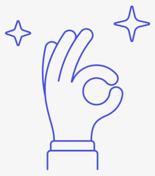 04 Hand All Correct Ok - Line Art #9366068