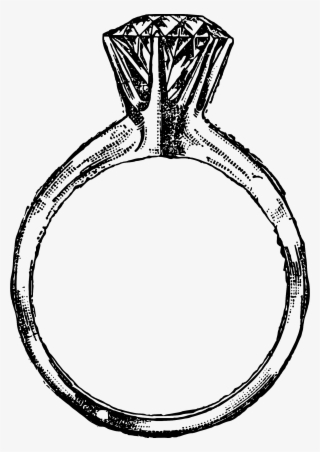 One Ring - Wedding - Transparent Engagement Ring Clipart Black And White #9366293