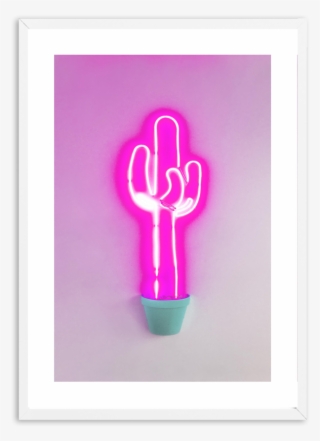 Neon Cactus - Picture Frame #9366728