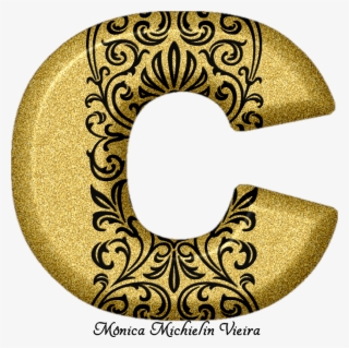 Alfabeto Glitter Dourado Com Ornamentos Png, Glitter - Circle #9370178