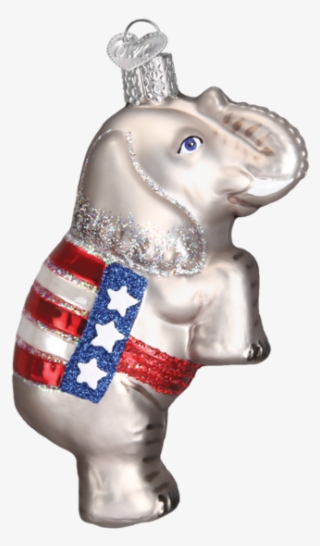 Republican Elephant Glass Christmas Ornament - Christmas Ornament #9370359