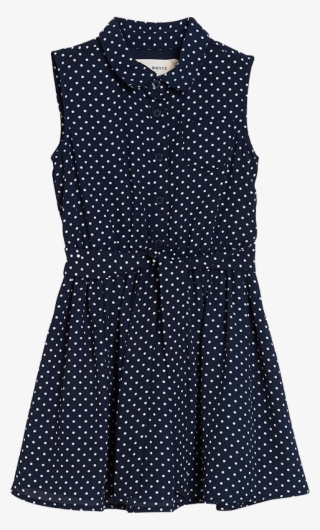 The Airy Chiffon With Tiny White Dots Make This Dress - Polka Dot #9371895