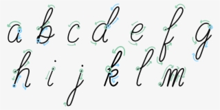 All The Downstrokes Are Identified In Green In This - Calligraphy #9372827