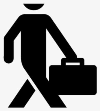 Businessman Clipart Suitcase - Man Walking Icon Png #9374825