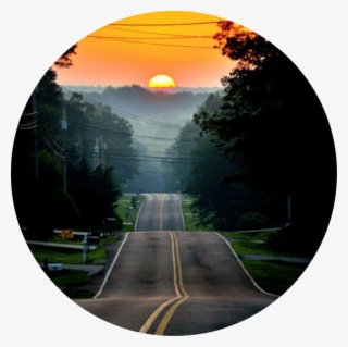 #circle #icon #background #backgrounds #road #circles - Beautiful Sunrise With Road #9376421