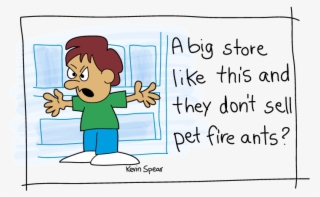 Cartoon Of A Boy Complaining He Can't Find Pet Fire - Cartoon #9377674