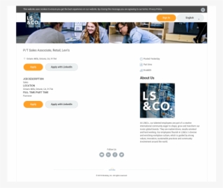 Levi Strauss & Co - Web Page #9381305