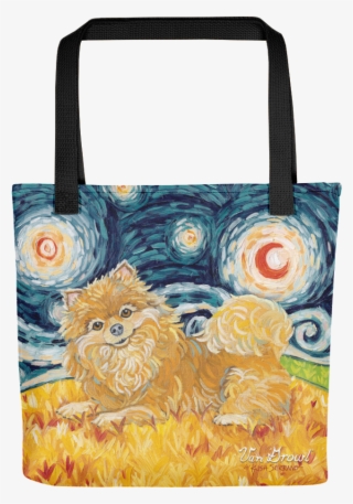 Pomeranian Starry Night Tote - National Sawdust Tote Bag #9385945