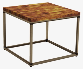 Byron Rustic Pine Square Coffee Table Cafe Bar Bistro - Metal Frame Wooden Top Table #9386633