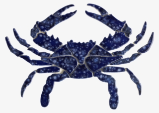 Bc34-12 11"x9" Blue Crab Ceramic Pool Mosaic - Blue Crab Profile #9387352