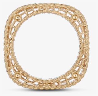 Princess Yellow Gold Square Floral Ring With Diamonds - Bangle #9391359