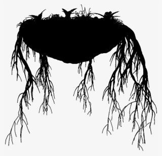 Input Floating Island With Roots Silhouette #9394031