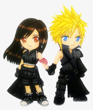 Png Image With Transparent Background - Tifa And Cloud Chibi #9395458
