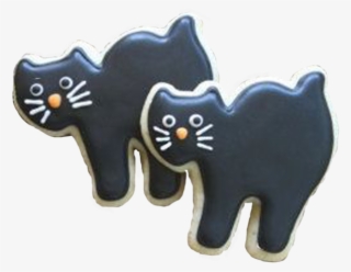 Black Cat Decorated Halloween Cookie - Cartoon #9398165