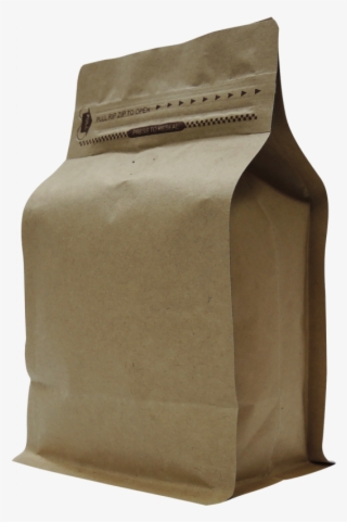 250g Box Bottom Bag With Zip And Valve, Natural Kraft - Bag #9398363