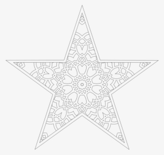 Christmas Tree Star Coloring Page - Line Art #9399219