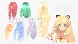 Picture Royalty Free Library Mmd Parts Hyper Curls - Mmd Curly Long Hair Dl #940886