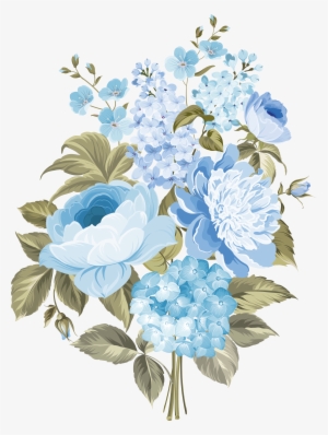 Flower Blue - Blue And White Flowers Png #941251