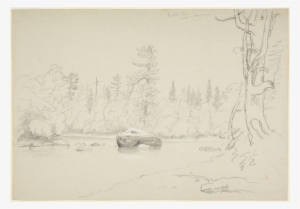 "raquette River," Thomas Cole, Graphite Heightened - Sketch #941478