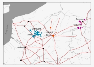 Map Showing Distribution Of Graves And Barrows (triangles) - Hainaut #941675