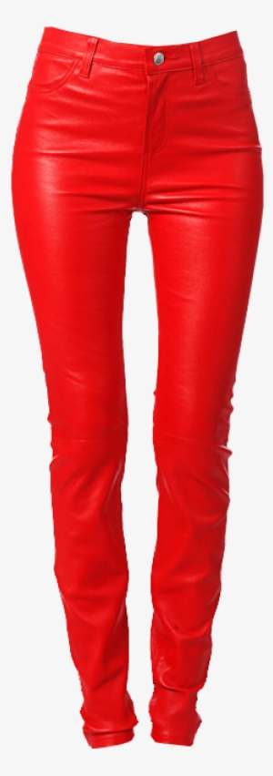 Retro Red Leather Jeans Transparent Image Clothes - Jeans Transparent Background #942165