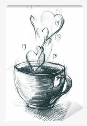 Cup Of Tea With Steam Hearts - Col Cuore In Mano Disegno #943969