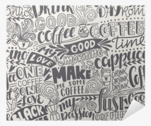 Seamless Lettering Coffee Pattern With Quotes - Coffee Quote Vector Pattern #944454