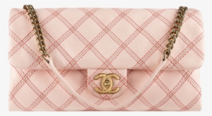 Chanel Pink Irridescent Stitch Flap Bag - Pink Chanel Bag Png #947004
