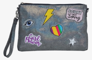 Picture Of Metallic Denim Clutch Bag - Transparent Background Pencil Case Png #947174