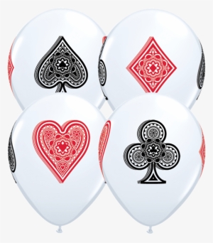 11" Card Suits Casino Latex Balloons - Card Suits Balloons - 11 Inch Balloons 25pcs #947511