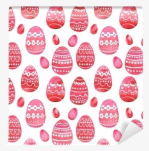 Seamless Texture With Easter Eggs On A White Background, - Easter Egg #947711