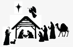 Nativity Silhouette Png Jpg Download - Silouette Of Christmas Story #948898