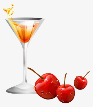 Png Free Download Cocktail Drawing Cosmopolitan - Copa De Vino De Cereza #948944