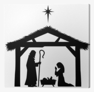 Mary, Joseph And Jesus Silhouette Canvas Print • Pixers® - Mary Joseph And Baby Jesus Silhouette #948967