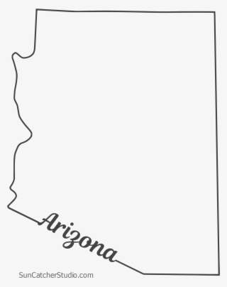 Free Arizona Outline With State Name On Border, Cricut - Paper #9400175