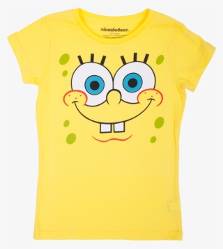 Spongebob Squarepants Girls Big Face Tee Yellow - Once You See You Can T Unsee #9401796