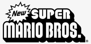 New Super Mario Bros Logo Black And White - Mario Bros Black And White #9402095