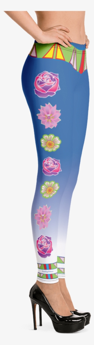 Blue And White Fade Leggings - Dominican Flag Leggings #9405486