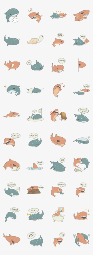Sell Line Stickers Shark And Whale Shark - Fish #9408609
