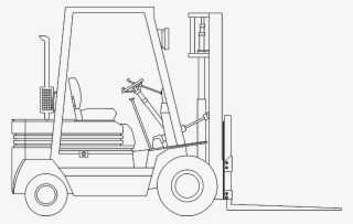 Forklift Drawing Cad - Line Art #9410184
