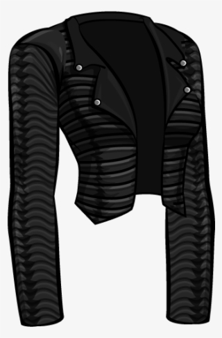 C 3f 0 S3jacketshortsleeveslong Black Ridged Moto Jacket - Cardigan #9412514