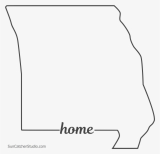Free Missouri Outline With Home On Border, Cricut Or - Line Art #9414859