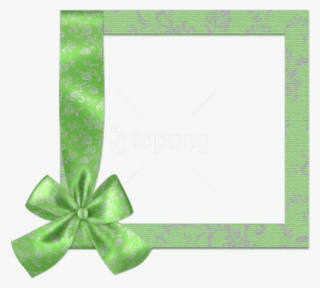 Cute Green Png Frame With Bow Png - Borders Happy Birthday Frame Transparent Png #9415939