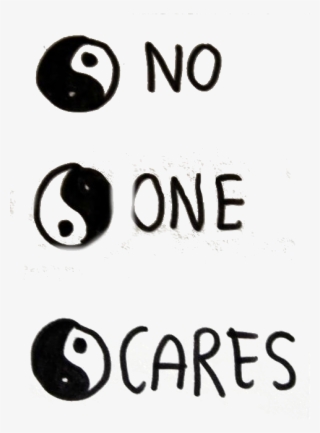 Drawing Text Ying Yang One No Cares Placetobefreeart - Poster #9418293