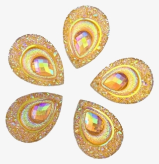Yellow Sugar Crystal Raindrop Gems For Face Painting - Earrings #9425962