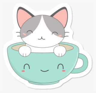 Kawaii Cute Coffee Cat - Chibi Dog #9428158
