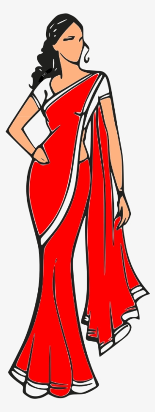 Big Image - Women In Saree Clipart #9429555