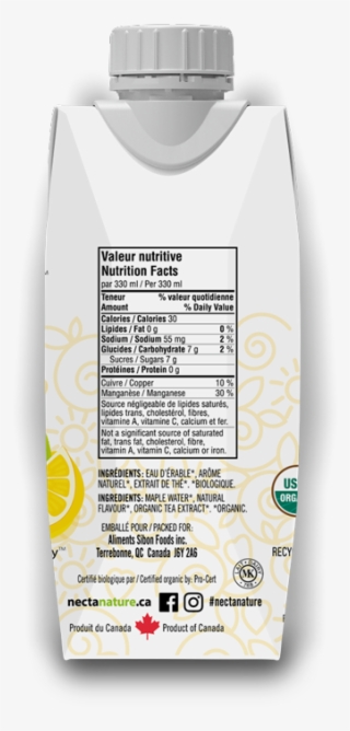 Organic Maple Water Lemon Tea 330ml - Label #9429801