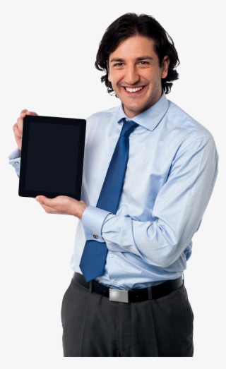 Men With Tablet Free Commercial Use Png Image - Tablet Representative #9431304
