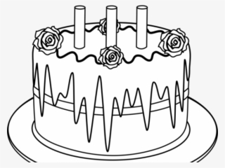 Birthday Cake Outline - Birthday Cake Drawing Png #9433283